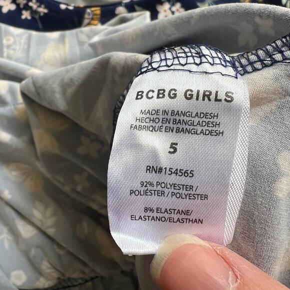 New BCBG Girls Navy Blue Butterfly Printed Patterned Short Sleeve Dress - 5 - Picture 4 of 4